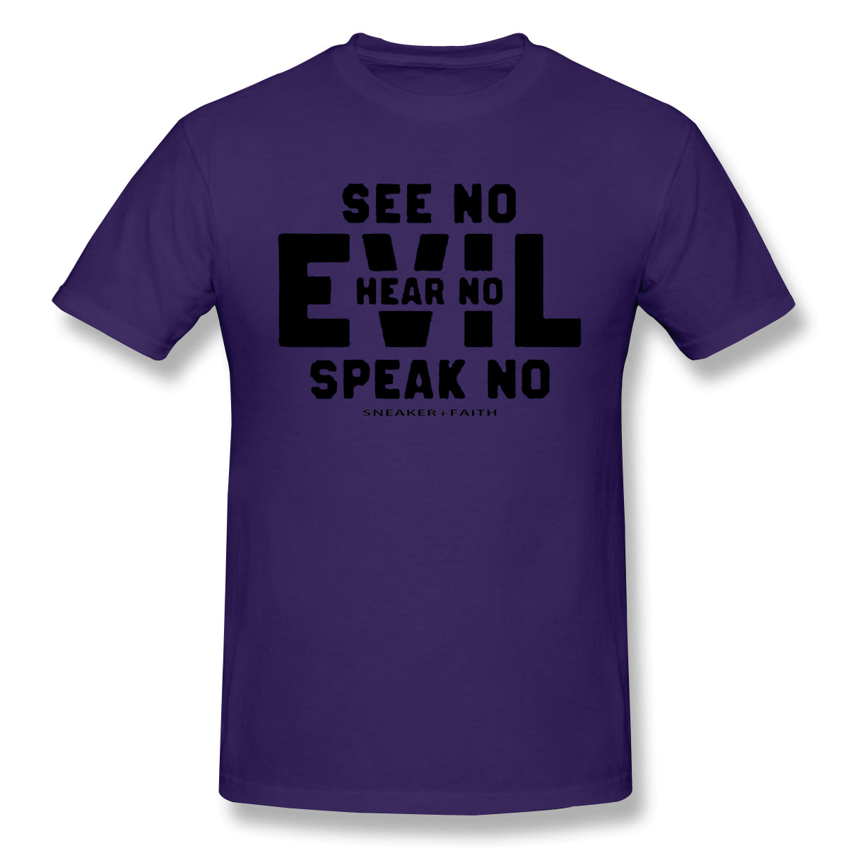 Air Jordan 1 Court Purple 1s Sneaker Tee Evil See No Hear No Speak No t Shirt For Man