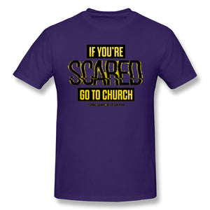 Air Jordan 1 Court Purple 1s Sneaker Tee If You'Re Scared Go To Church Shirt For Man